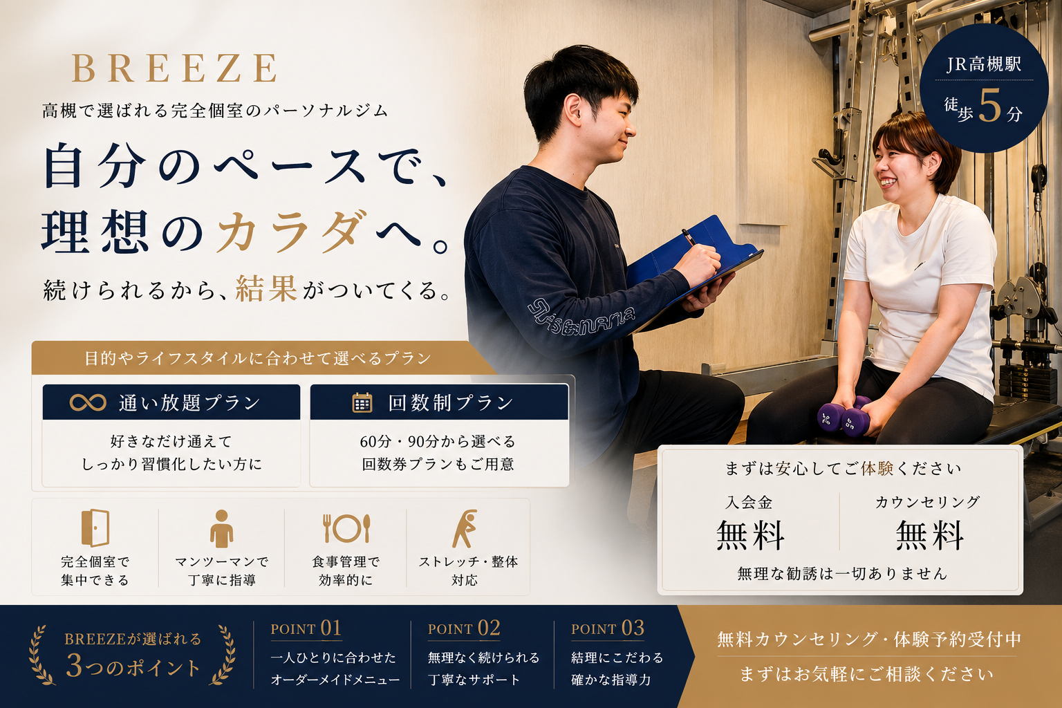 パーソナルジムBREEZE 高槻店